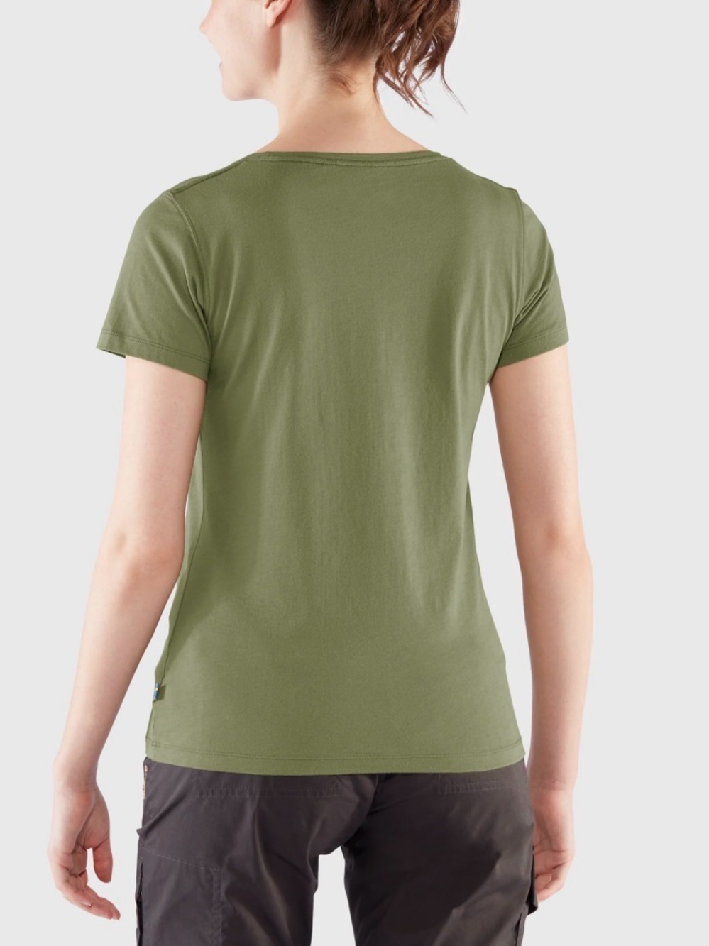 Fjallraven Women’s Olive Green Ovik Scoop Neck Pocket Tee T-Shirt Sz. M - Picture 2 of 11